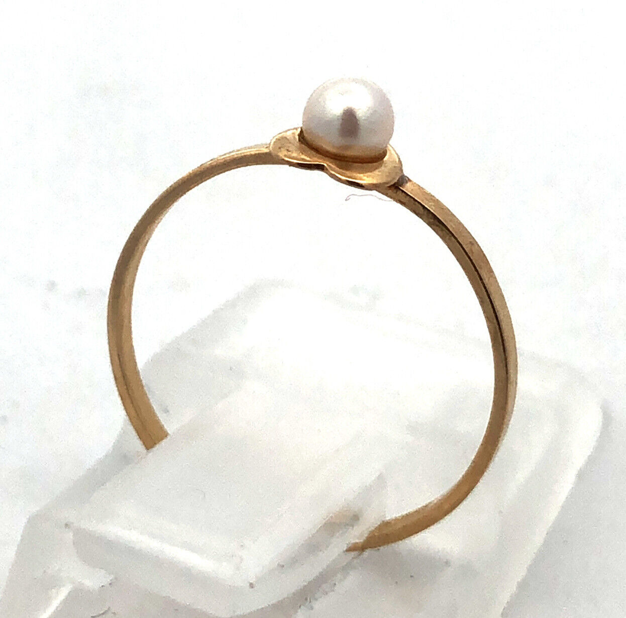 Vintage PSCO 10K Yellow Gold Pearl Child's Heart June Birthstone Ring