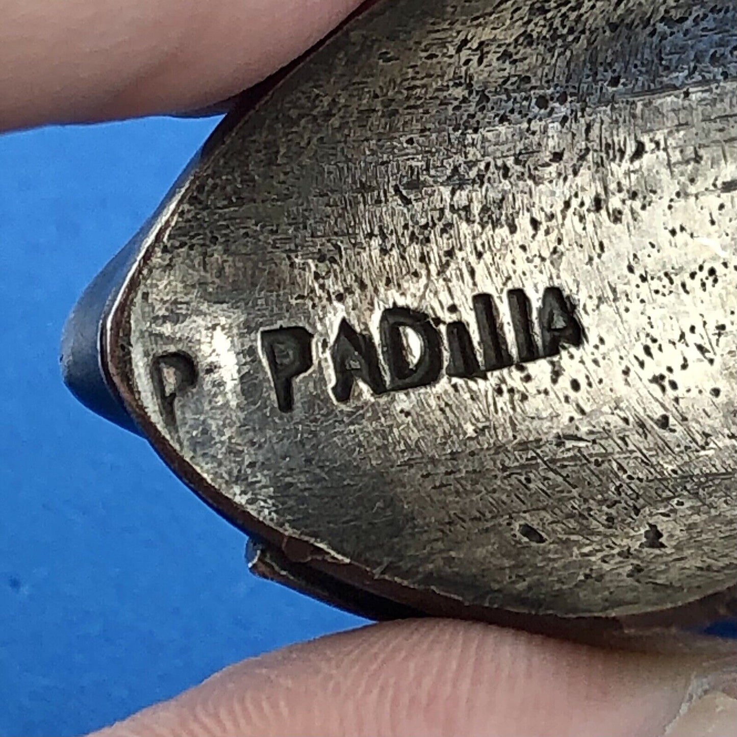 Navajo P Padilla Signed 925 Sterling Silver Chunky Green Blue Turquoise Ring