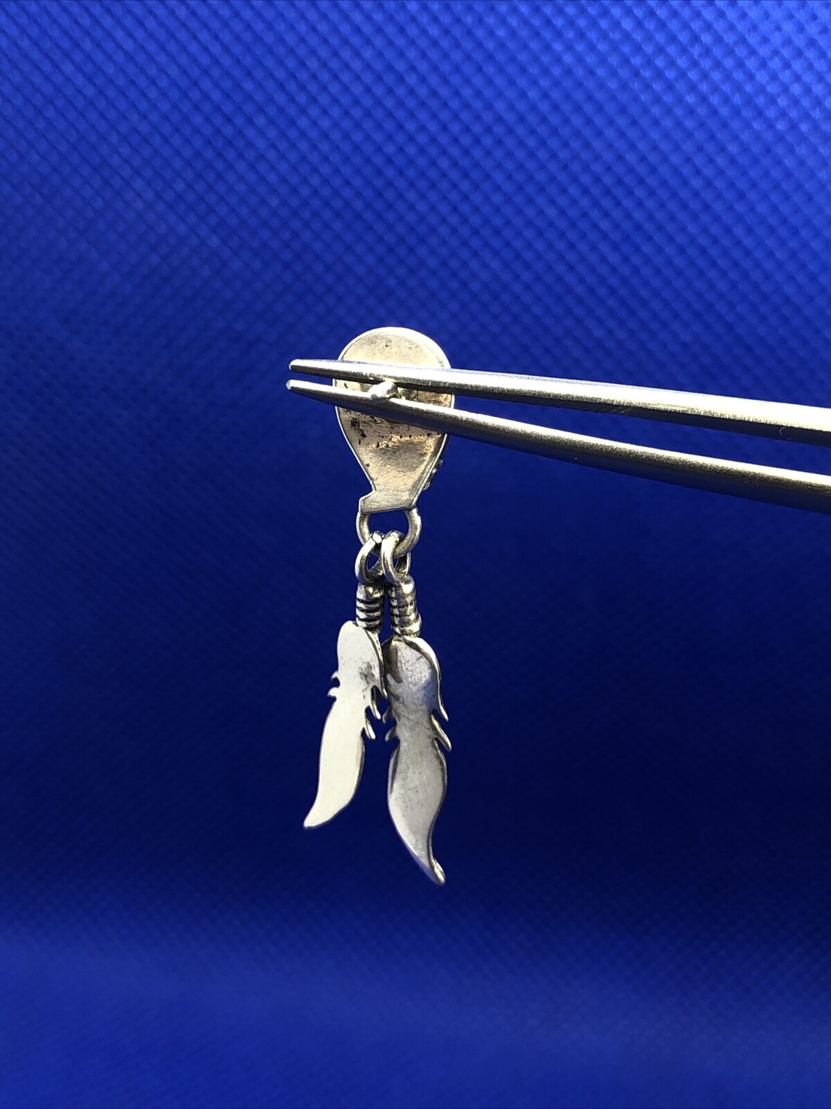 Designer STG 925 Sterling Silver Black Onyx Feather Dangle Drop Stud Earrings