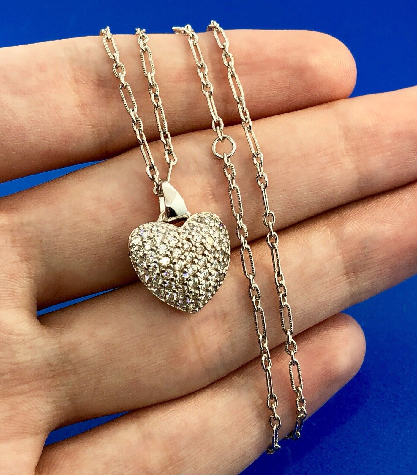 Jacmel Mauritius JCM Sterling Silver 925 Cubic Zirconia Heart Pendant Necklace