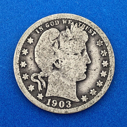 1903 O Silver Barber Quarter Better Key Date New Orleans Coin Rare Scarce