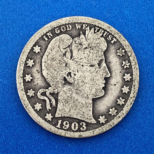 1903 O Silver Barber Quarter Better Key Date New Orleans Coin Rare Scarce