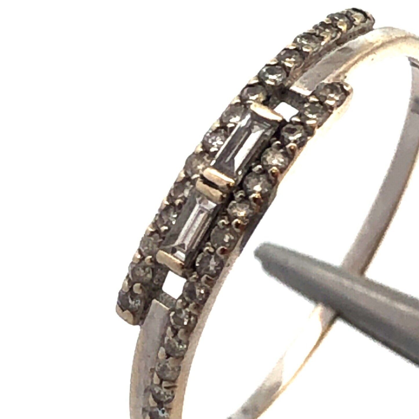 14K White Gold Diamond Accented Anniversary Promise Band Ring