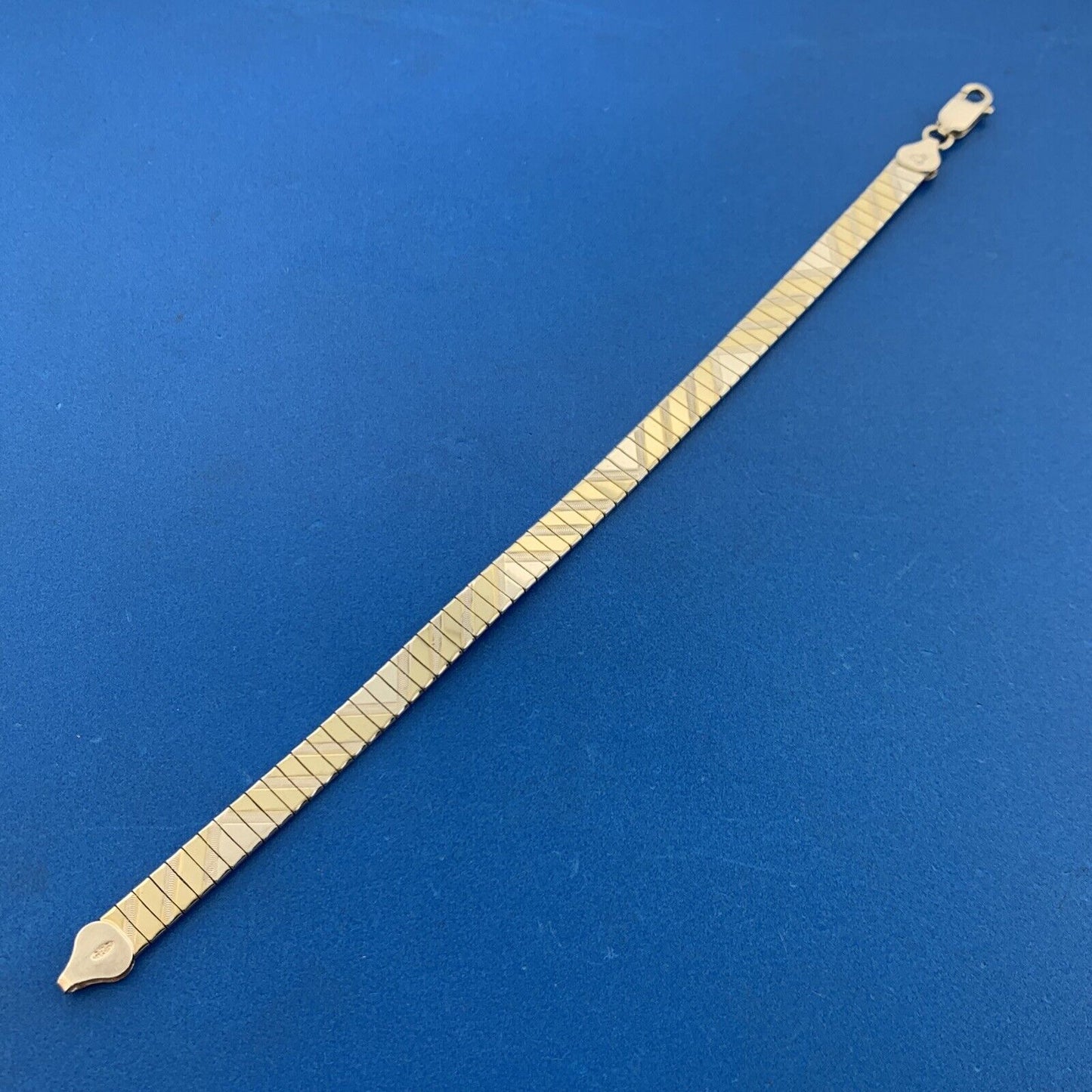 Designer 925 Sterling Silver Polished Florentine Etched Serpentine Link Bracelet