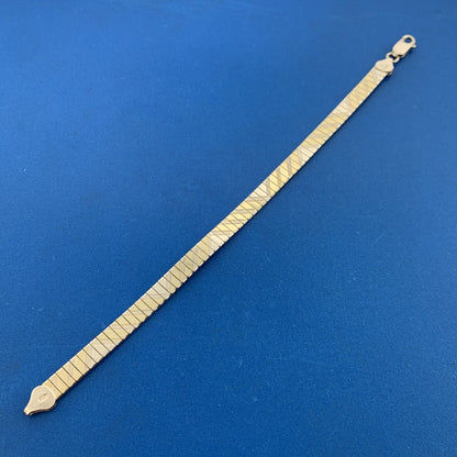 Designer 925 Sterling Silver Polished Florentine Etched Serpentine Link Bracelet