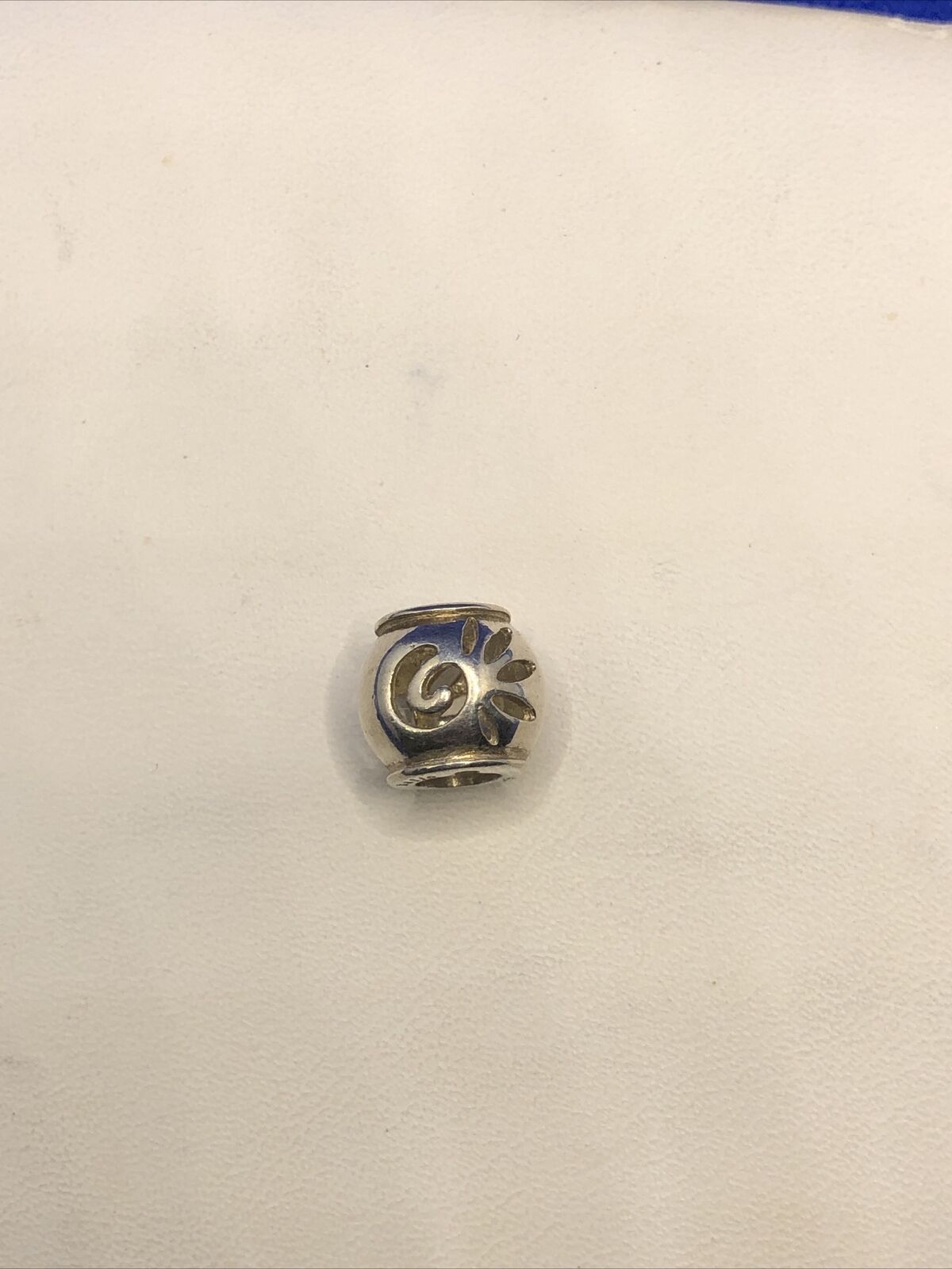 Authentic KALIA 925 Sterling Silver Scroll Cutout Swirl Slide Bracelet Charm