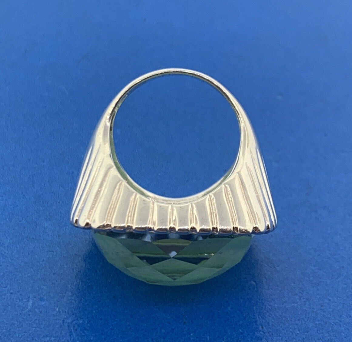 Paola Valentini Italy Sterling Silver 925 Faceted Green Amazonite Doublet Ring