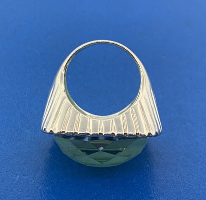 Paola Valentini Italy Sterling Silver 925 Faceted Green Amazonite Doublet Ring