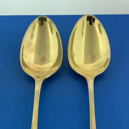 Tiffany & Co Vermeil Gold Washed Sterling Silver 925 Audubon Oval Soup Spoons