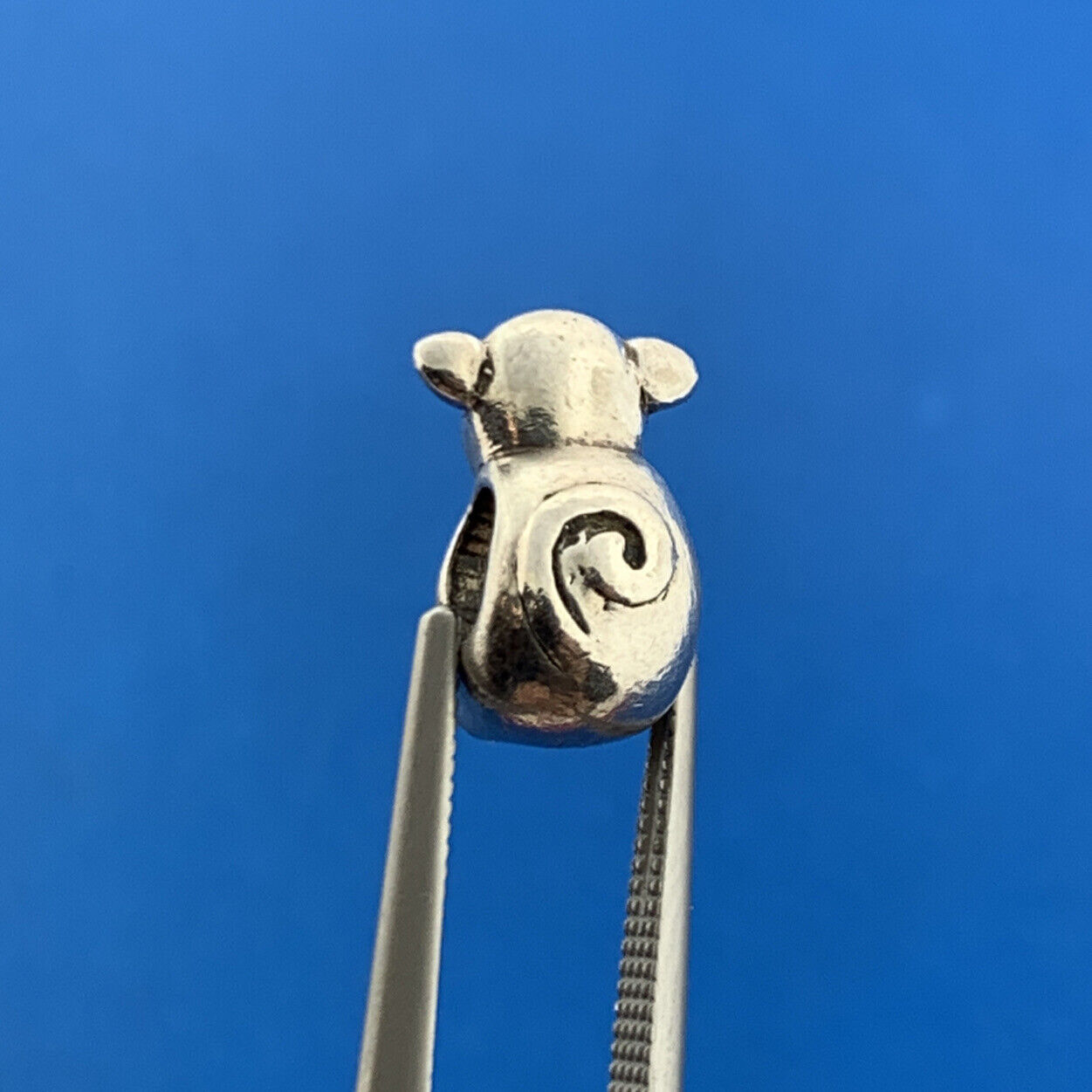 Retired Chamilia 925 Sterling Silver Sitting Monkey Bracelet Slide Charm