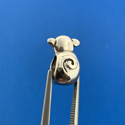 Retired Chamilia 925 Sterling Silver Sitting Monkey Bracelet Slide Charm