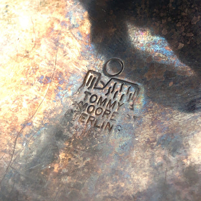 Tommy Moore Navajo Sterling Silver Turquoise Black Leather Bolo Lariat Necklace