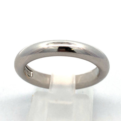 Milor Italy 14K White Gold Minimalist Polished Size 8 Wedding Band Ring