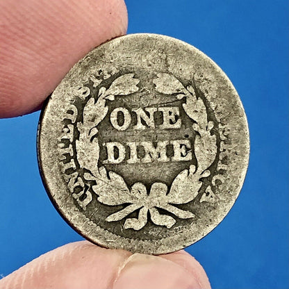 1849 P Seated Liberty Silver Dime 10c Better Key Scarce Rare Philadelphia Coin