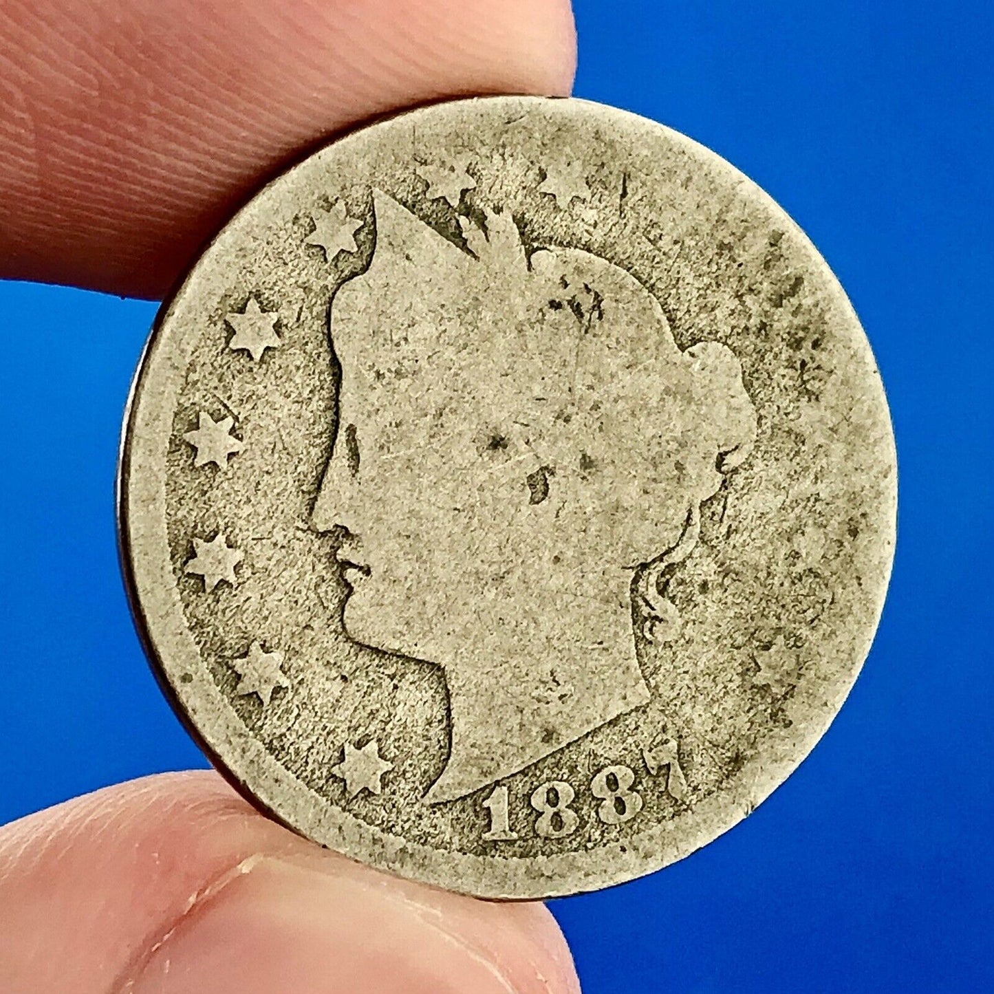 1887 P Liberty Head Nickel Five Cents 5c Better Key Rare Philadelphia Mint Coin
