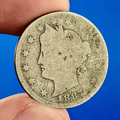 1887 P Liberty Head Nickel Five Cents 5c Better Key Rare Philadelphia Mint Coin