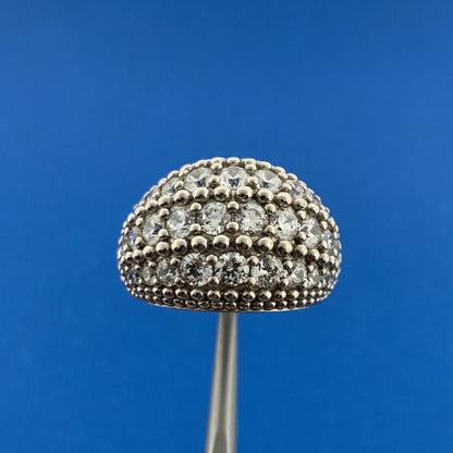 Silpada 925 Sterling Silver Cubic Zirconia CZ Sparkling Statement Dome Ring