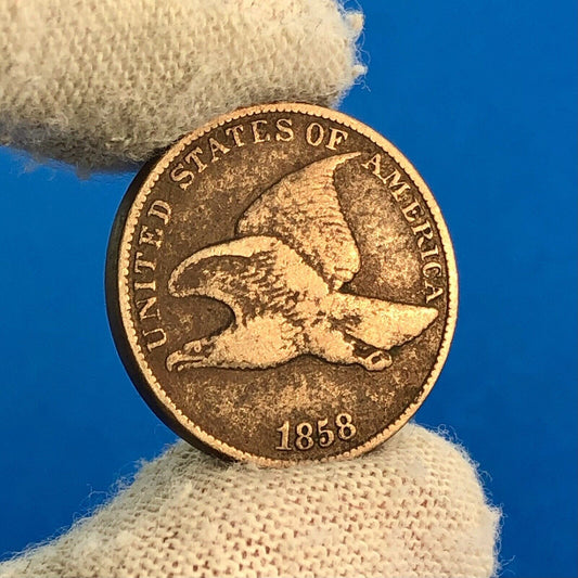 1858 P Flying Eagle Copper Nickel One Cent Penny 3 Year Type Philadelphia Coin