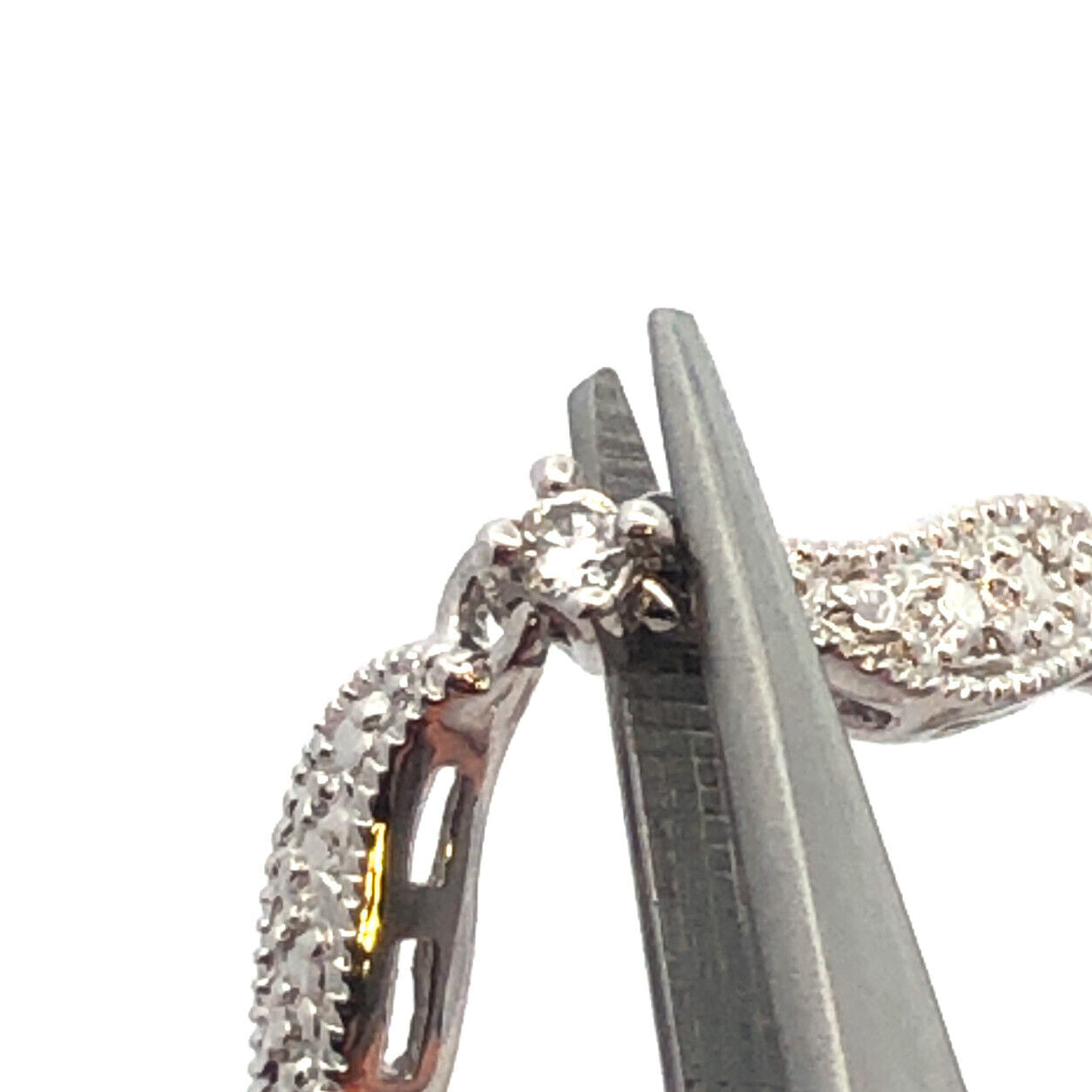 Blue and White Cubic Zirconia 925 Sterling Silver Flower Stations Necklace