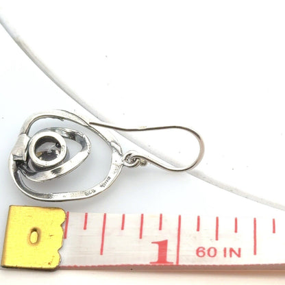 Designer Israel 925 Sterling Silver Cubic Zirconia Crop Circle Dangle Earrings