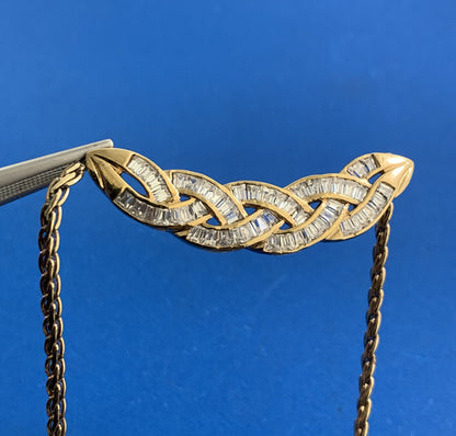 Designer 925 Sterling Silver Vermeil Cubic Zirconia Infinity Eternity Necklace