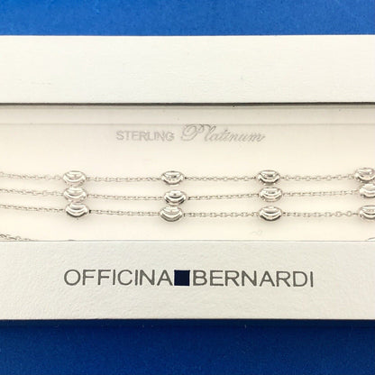 Officina Bernardi 925 Sterling Silver Ball Station Bracelet Drop Earrings Set