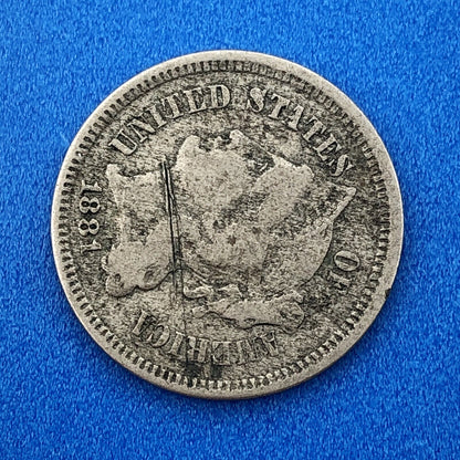 1881 P Nickel Three Cent Piece 3c Better Key Rare Scarce Philadelphia Coin