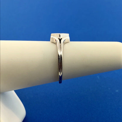Modernist 14K White Gold Diamond Tension Set Princess Engagement Promise Ring