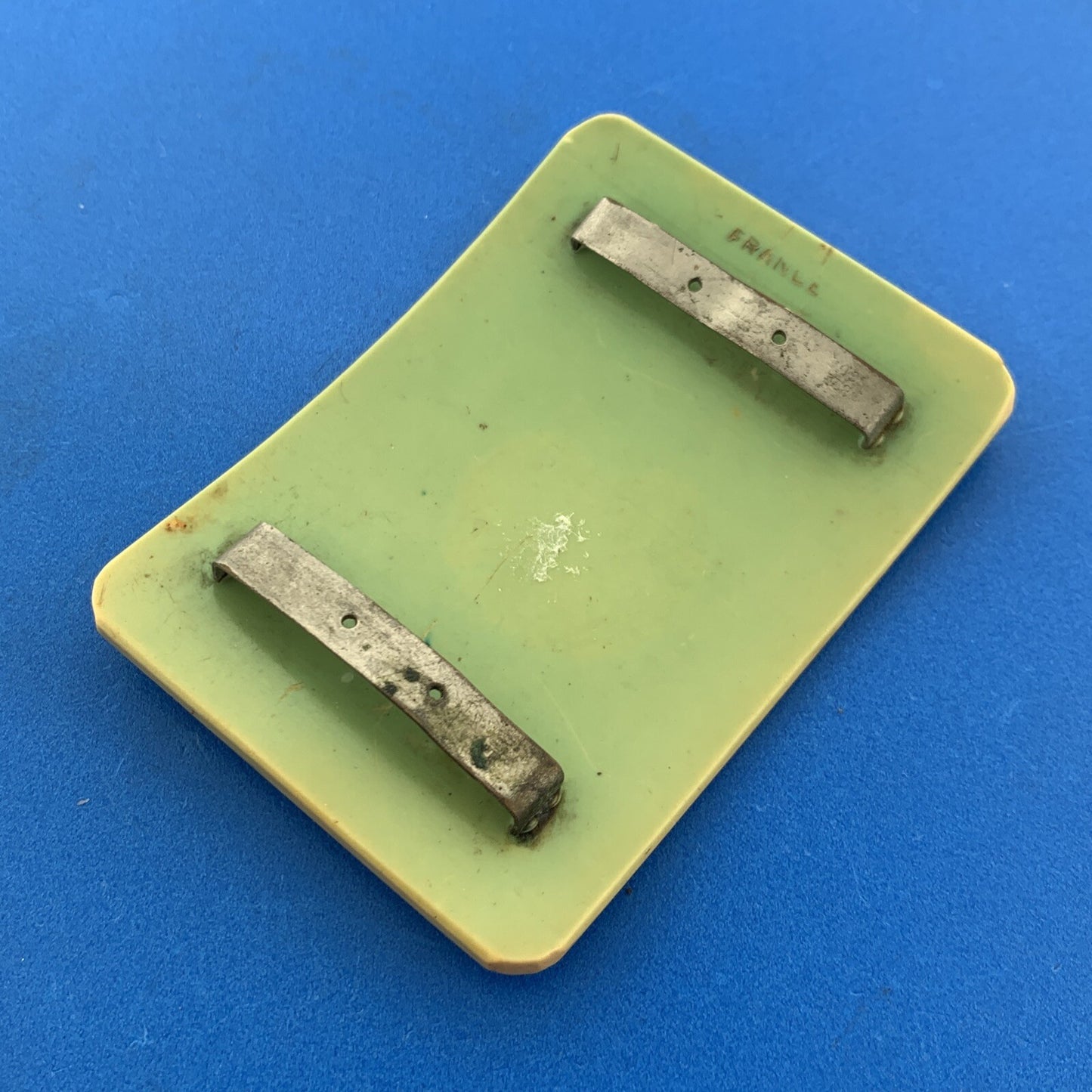 1930s France Celluloid Bakelite Painted Etched Courting Couple Belt Buckle
