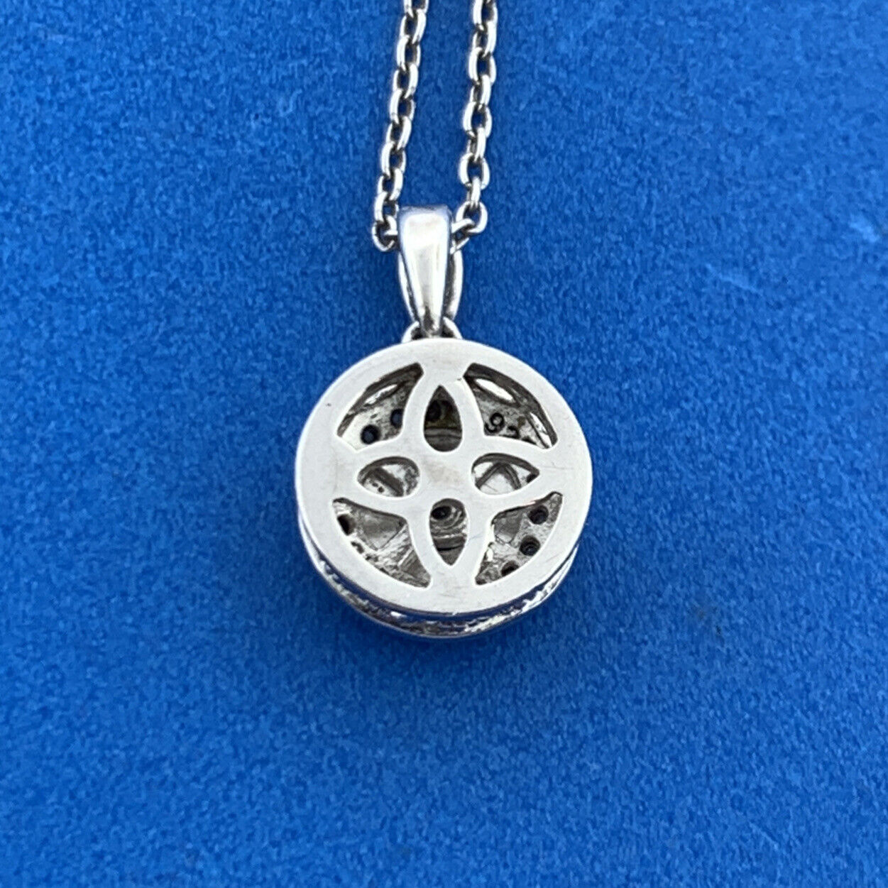 Karizia Spa KA 1772 Sterling Silver Diamond Accented Infinity Charm Necklace NWT