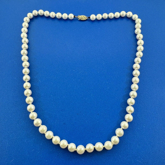 Designer 14K Yellow Gold Hand Knotted Pearl Bead Necklace