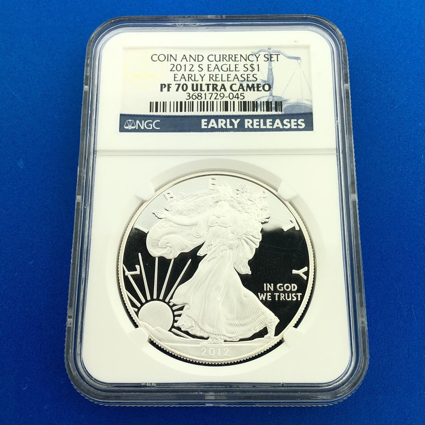 2012 S Proof Silver Eagle 999 Fine Silver NGC PF70 Ultra Cameo Set Early Release