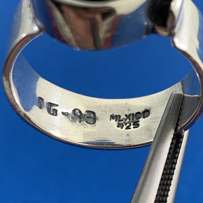 Vintage Taxco 925 Sterling Silver Modernist Crop Circle Pinwheel Statement Ring