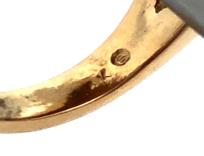 Vintage 14K Yellow Gold Diamond Egyptian King Tut Cocktail Ring