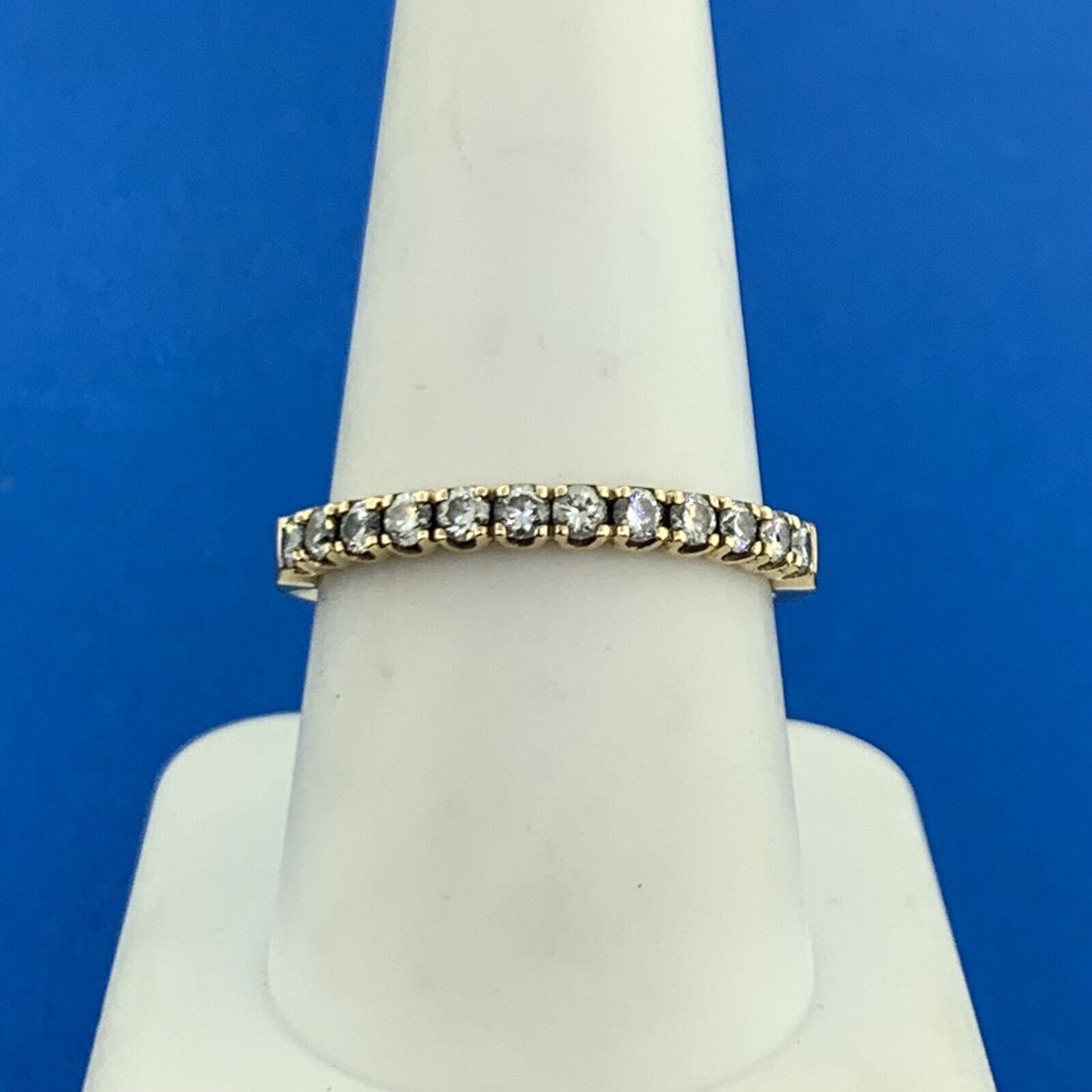 Romance 18K Yellow Gold Diamond Wedding Anniversary Band Stackable Ring