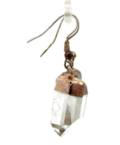 Vintage Gold & Silver Tone Crystal Quartz Chakra Healing Necklace Earrings Set