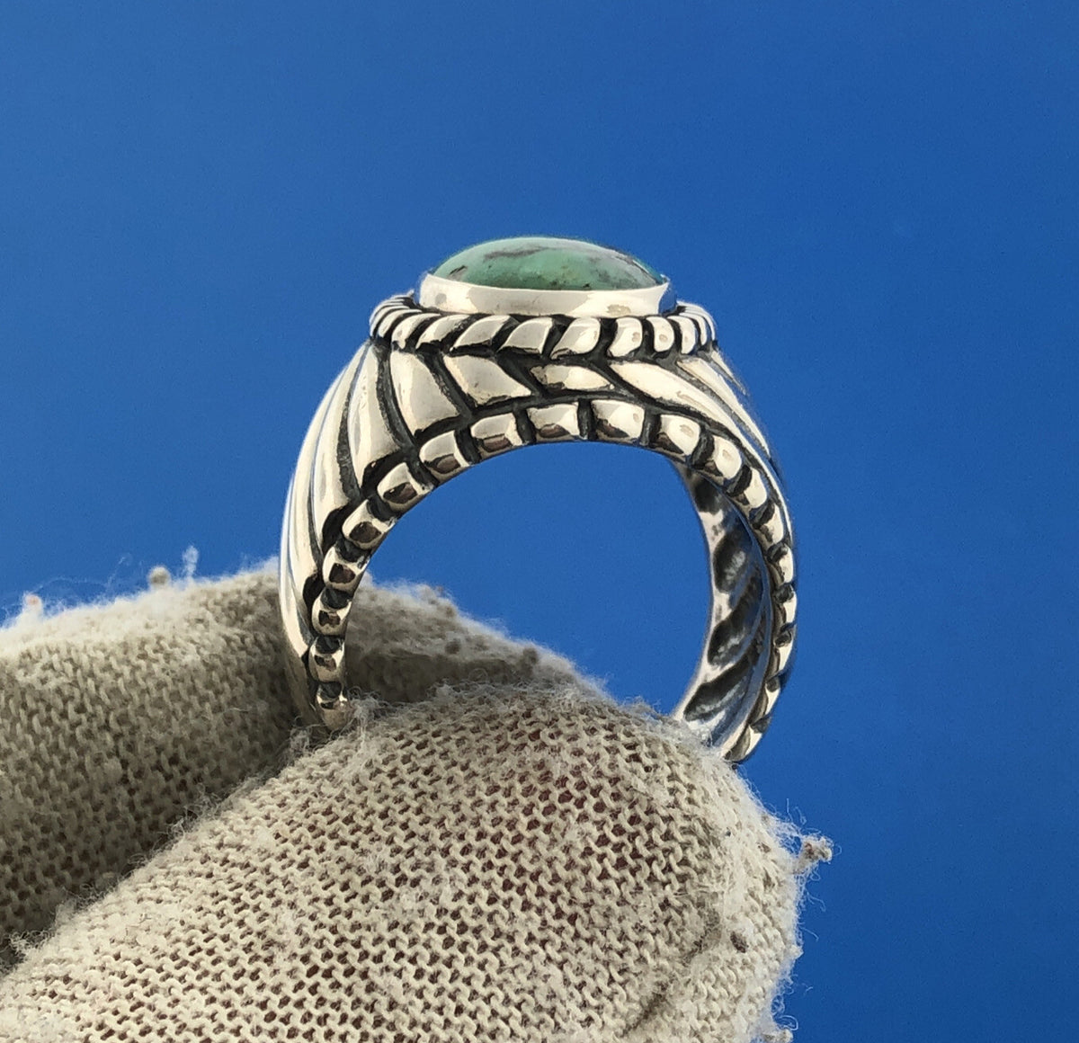 Carolyn Pollack R Moon CP Sterling Silver 925 Green Turquoise Southwestern Ring