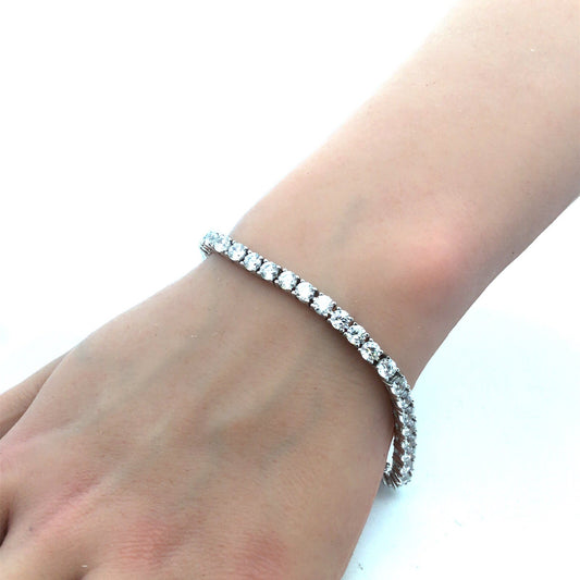 Designer ATR 925 Sterling Silver Round Cubic Zirconia Tennis Bracelet