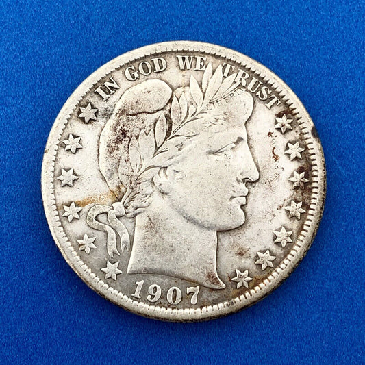 1907 O Silver Barber Half Dollar Better Key Date New Orleans Coin Rare Scarce