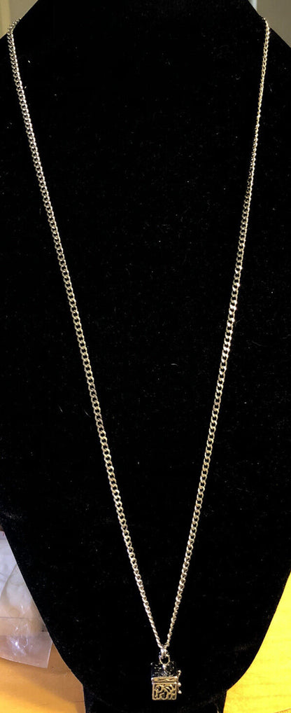 Alexa's Angels Silver Tone Open Scroll Prayer Pill Box Pendant Necklace
