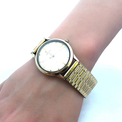 Vtg Mid Century 10K Gold Filled Hamilton Automatic Accordion Band Wrist Watch