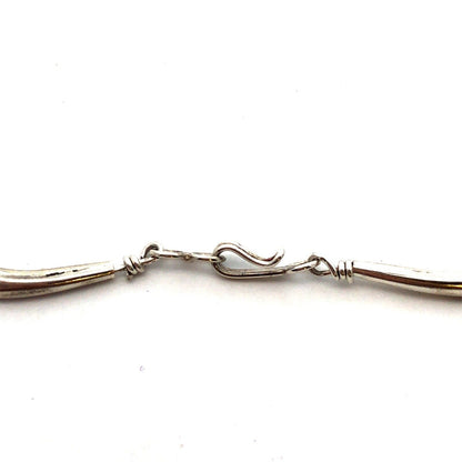 Vintage Sterling Silver Blue Lapis Lazuli Beaded 5-Strand Liquid Silver Necklace