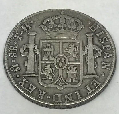 1809 TH Silver 8 Reales Mexico City Mint Pillar Dollar Colonial Coin