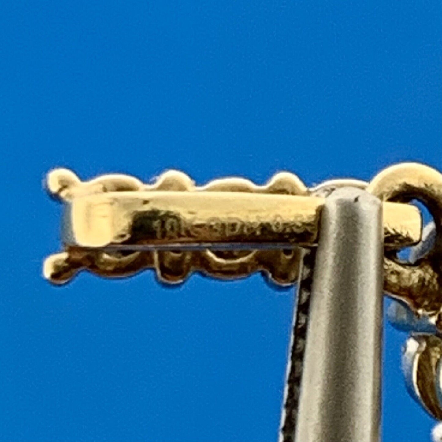 Designer 10K Yellow Gold Diamond Encrusted Ankh Key Of Life Statement Pendant