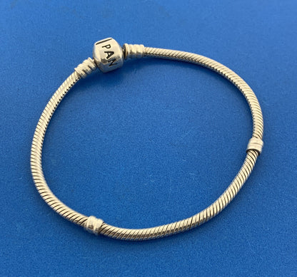 Authentic Pandora 925 Sterling Silver Signature Barrel Clasp Bracelet 590702