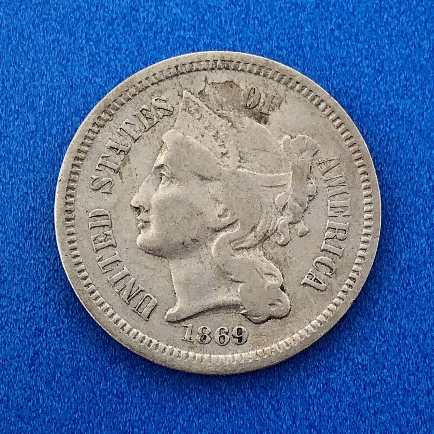 1869 P Nickel Three Cent Piece 3c Better Key Rare Scarce Philadelphia Coin
