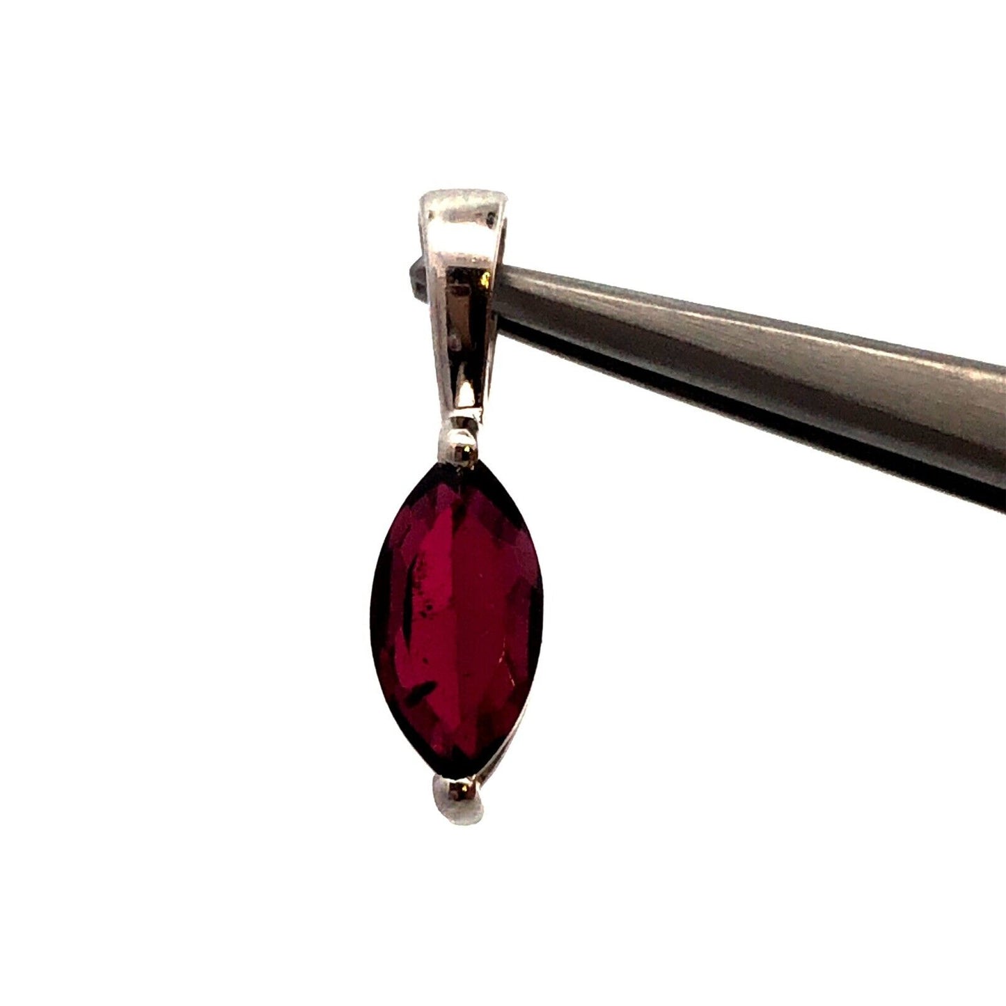 Designer TGGC 925 Sterling Silver Marquise Amethyst Solitaire Pendant