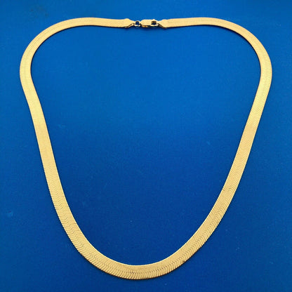 Designer Milor Italy Sterling Silver Vermeil Two Tone Herringbone Chain Necklace
