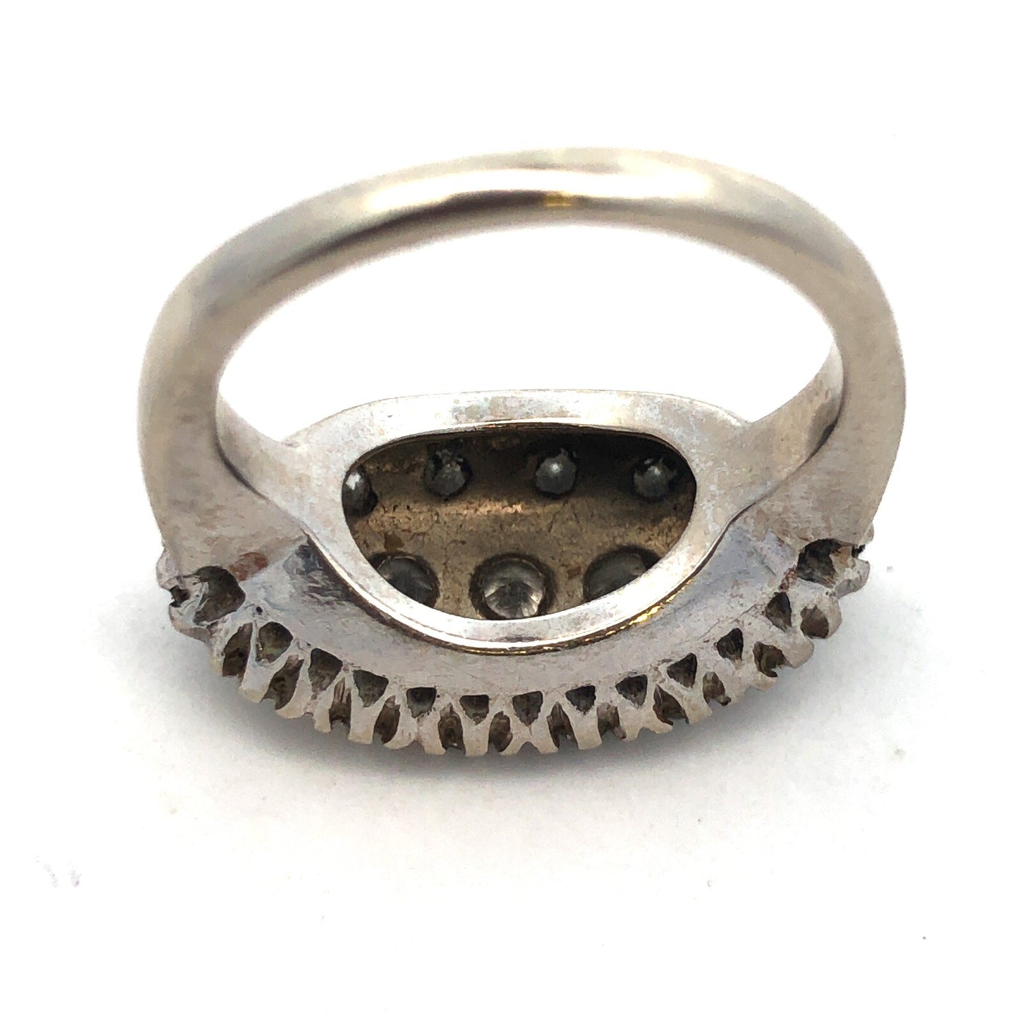 Vintage 14k White Gold Diamond Cluster Ring