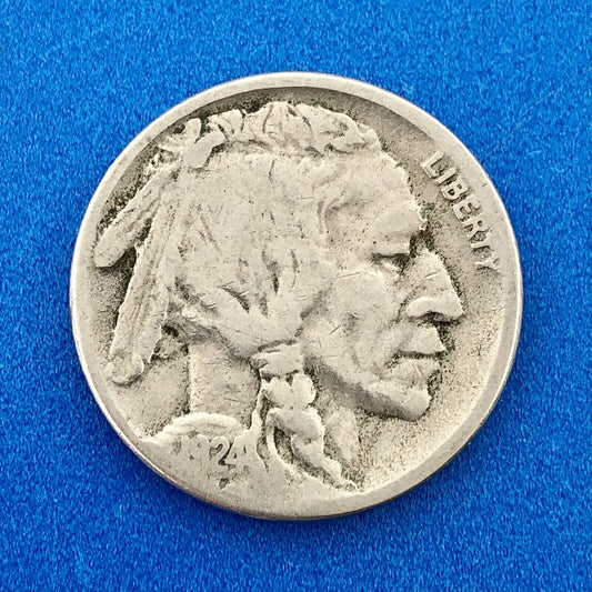 1924 S Indian Head Buffalo Nickel Better Key Scarce San Francisco Mint Coin